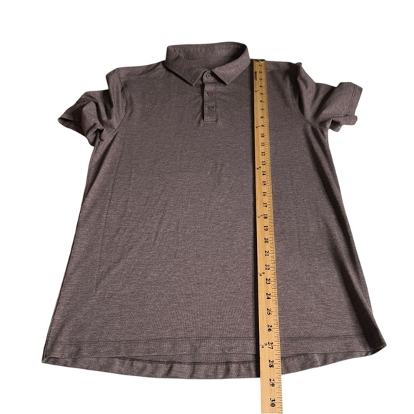 Lululemon Mens Evolution Short Sleeve Polo Shirt Heathered Sequoia Size Medium - Picture 4 of 6
